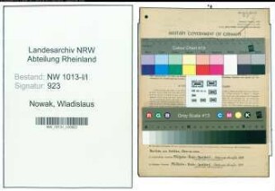 Entnazifizierung Wladislaus Nowak , geb. 22.08.1899 (Maurerpolier)