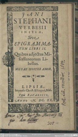 Initia. sive epigrammatum libri II.