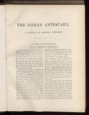 THE INDIAN ANTIQUARY, A JOURNAL OF ORIENTAL RESEARCH.