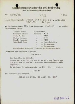 Pfänder, Josef