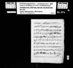 [Überschrift:] Aria; Ms.ca. 1820.