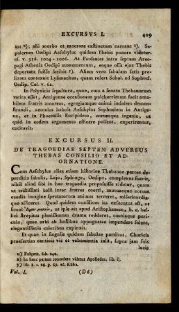 Excursus II. De Tragoediae Septem Adversus Thebas Consilio Et Adornatione