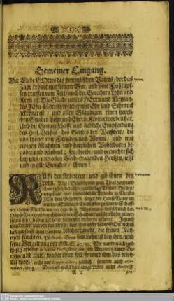 Leichenpredigt : Göttlicher Gnaden-Lohn und Ehren-Kron. Gemeiner Eingang. Textus. Sonderbarer Eingang. Abhandlung