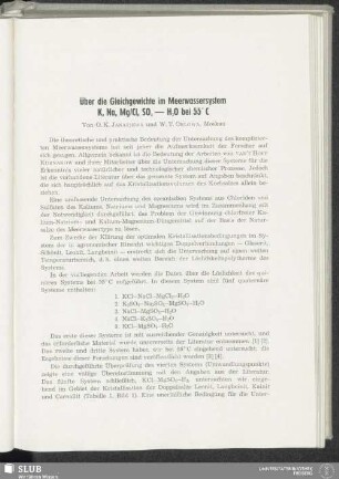 Über die Gleichgewichte im Meerwassersystem K, Na, Mg/Cl, SO4 - H2O bei 55° C