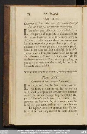 Chap. XXII. Comment il faut donner le rapport.