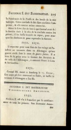 Federic I. Dit Barberousse Ving-Deuxieme Empereur.