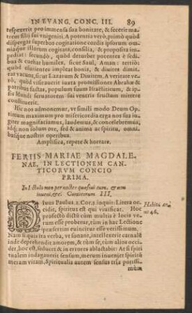Feriis Mariae Magdalenae, In Lectionem Canticorum ...
