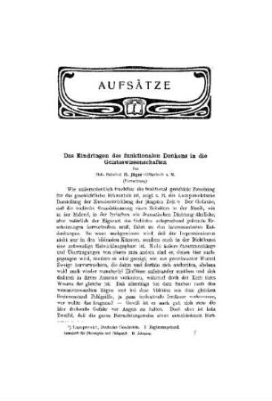 Das Eindringen des funktionalen Denkens in die Geiseswissenschaften : (Fortsetzung)