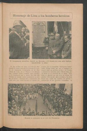 Homenaje de Lima a los bomberos heróicos