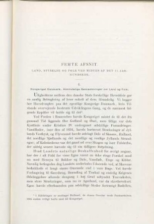 Femte Afsnit. Land, Styrelse Og Folk Ved Midten Af Det 17. Aarhundrede.