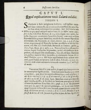 Caput I. Quod explicationem vocis Salarii exhibet.