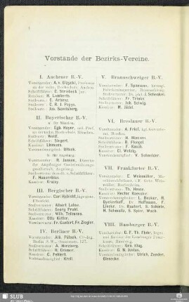 Vorstände der Bezirks-Vereine.