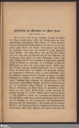 Beschießung und Wegnahme des Mont Avron