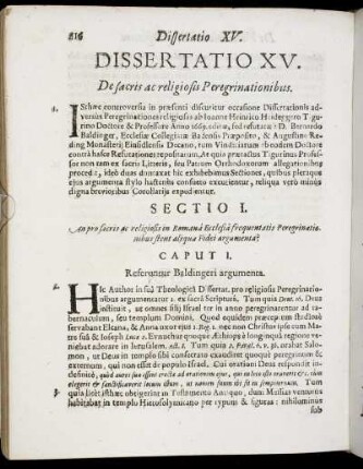 Dissertatio XV. De sacris ac religiosis Peregrinationibus.