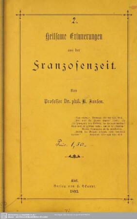 Heilsame Erinnerungen aus der Franzosenzeit
