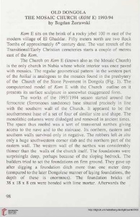 6: Old Dongola: the Mosaic Church (Kom E) 1993/94