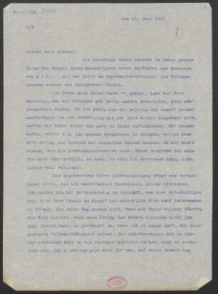 Brief an Paul Graener : 11.06.1915