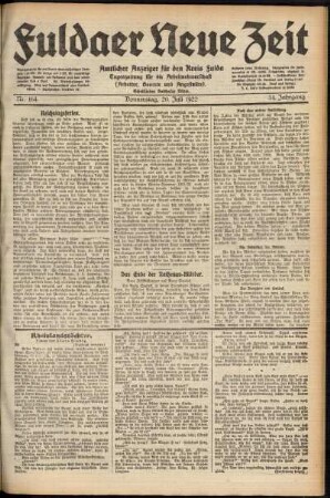 Ausgabe vom Donnerstag, den 20. Juli 1922.