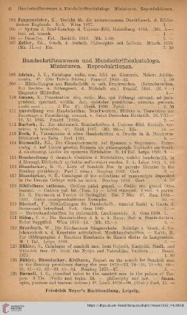 Handschriften und Handschriftenkataloge. Miniaturen. Reproduktionen (Nr. 108 - 208)