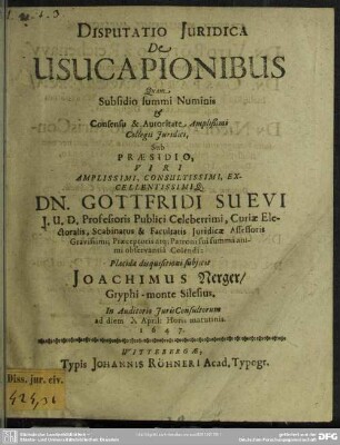 Disputatio de usucapionibus