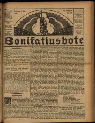Erste Ausgabe vom Sonntag, den 04. Juli 1926.