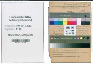 Entnazifizierung Margarete Hockmann , geb. 17.08.1904 ()