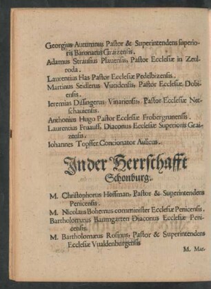 In der Herrschafft Schonburg.