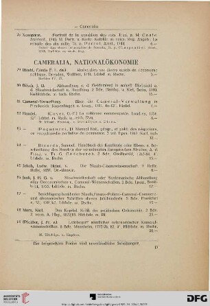 Cameralia, Nationalökonomie (Nr. 79-98)