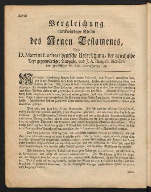 Vergleichung merckwürdiger Stellen des Neuen Testaments, ...