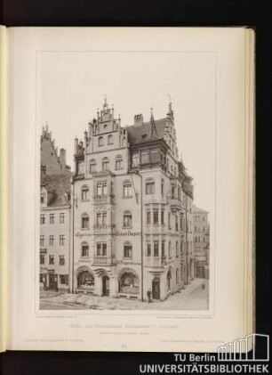 49. Wohn- und Geschäftshaus, Königstrasse 76, Nürnberg. Architekt: Conrad Schultheiss, daselbst. Apartment and Business Block at Nuremberg. Maison d'habitation avec Magasins à Nuremberg.