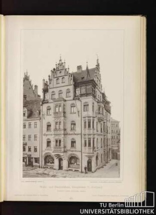49. Wohn- und Geschäftshaus, Königstrasse 76, Nürnberg. Architekt: Conrad Schultheiss, daselbst. Apartment and Business Block at Nuremberg. Maison d'habitation avec Magasins à Nuremberg.