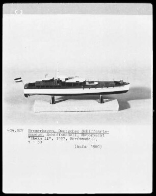 Motoryacht "Oheka II", 1927, Werftmodell
