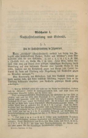 Abschnitt I. Nachlaßbehandlung und Erbrecht.