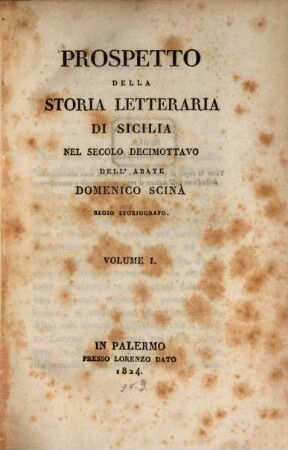 Prospetto della Storia Letteraria di Sicilia : nel secolo decimottavo, 1