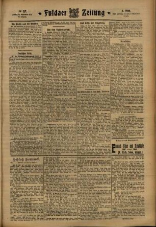 Zweite Ausgabe vom Freitag, den 22. September 1911.