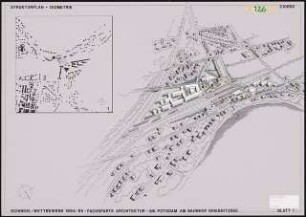 Verbindung von Universität und Bahnhof Potsdam-Griebnitzsee Schinkelwettbewerb 1995: Strukturplan und Isometrie