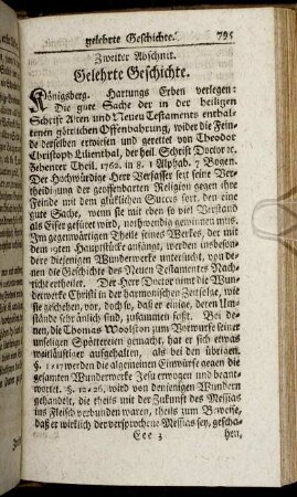 Zweiter Abschnit. Gelehrte Geschichte.