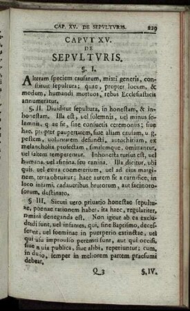 Caput XV. De Sepulturis.