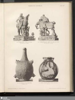 Schreibzeug mit Reiterfigur und Sankt Georg mit dem Drachen