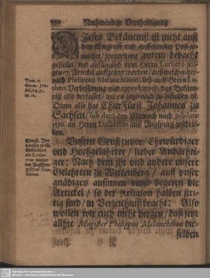 [Überleitung zur Verteididgung der Confession]