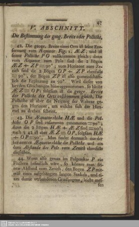 V. Abschnitt. Die Bestimmung der geog. Breite oder Polhöhe