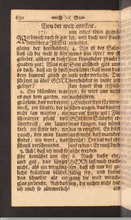 Von der welt eitelkeit.