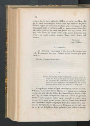 12. [Tvenne Hanseatiska ombud till rådet i Lübeck, om fredsunderhandlingens uppskjutande, dat. Kalmar d. 4 Maj 1472.]