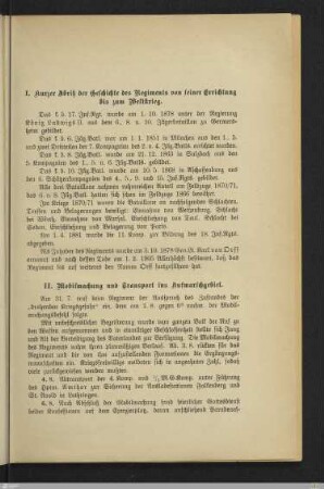 II. Mobilmachung und Transport ins Aufmarschgebiet
