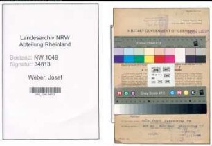 Entnazifizierung Josef Weber , geb. 07.09.1901 (Bahninspektor)