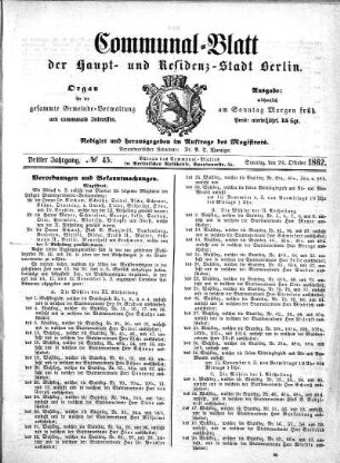 No. 45: No. 45, 26.Oktober 1862