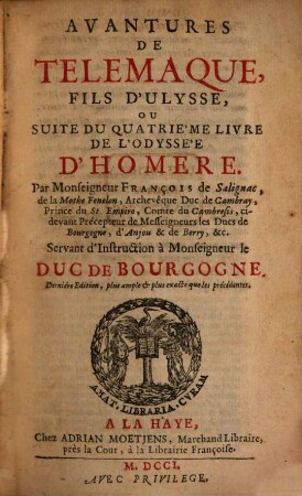 Les avantures de Telemaque
