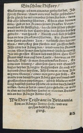 Wie Herr Tristrant in Britannia kam/ an Königs Artus Hofe/ und wie es ihm daselbst ergieng.