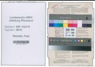Entnazifizierung Paul Reinartz , geb. 10.11.1896 (Ingenieur)