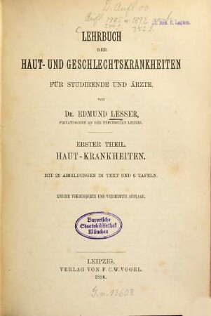 Lehrbuch der Haut- und Geschlechtskrankheiten : für Studirende und Ärzte, 1. Haut-Krankheiten